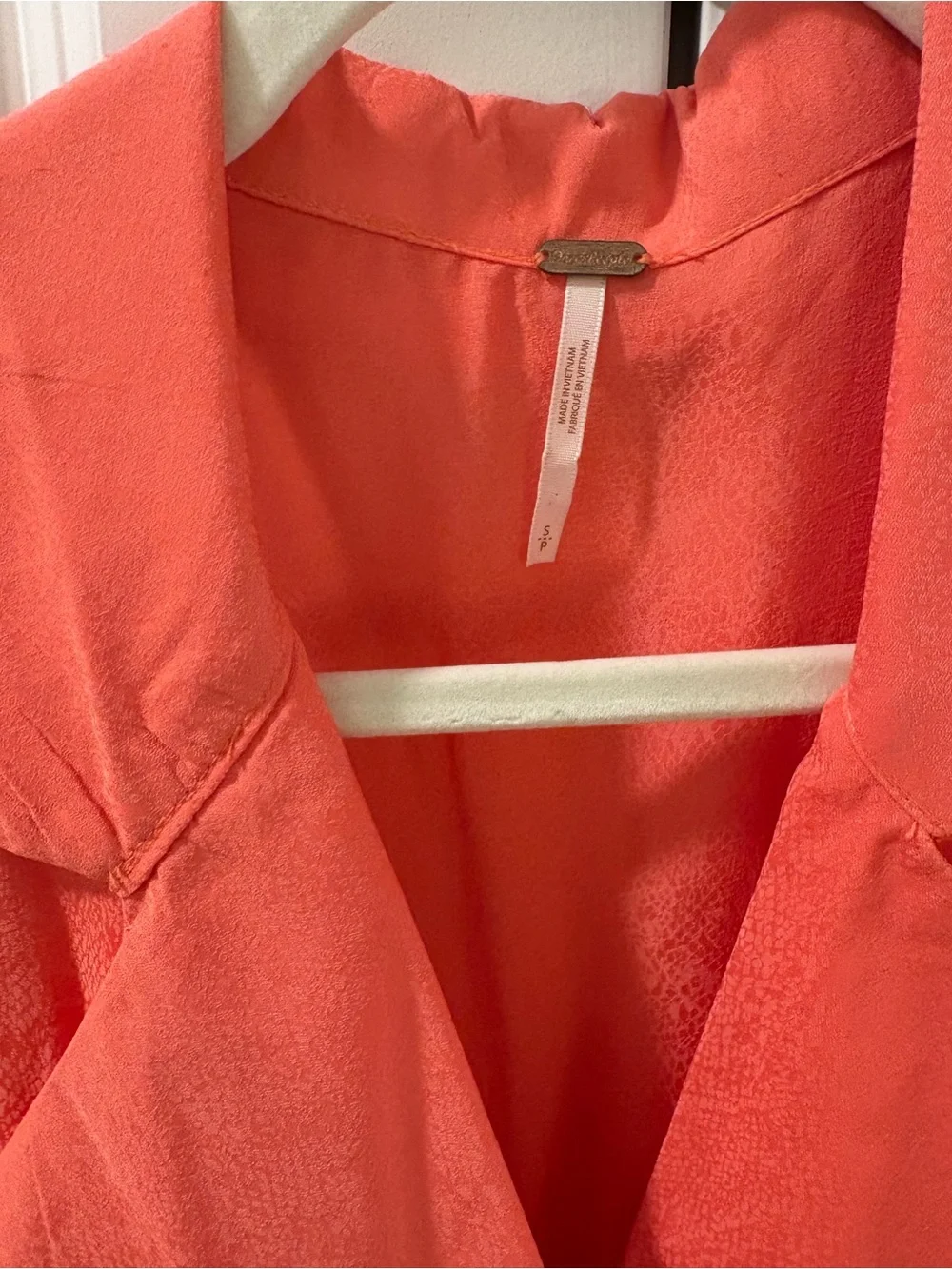 Free People Coral Asymmetrical Draped Wrap Dress